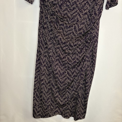 Laura Flattering Women’s Plum & Beige Wrap Dress Size 10 - photo 3