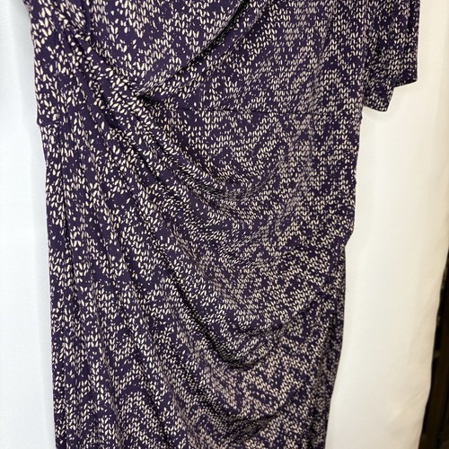Laura Flattering Women’s Plum & Beige Wrap Dress Size 10 - photo 4