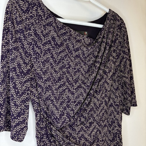 Laura Flattering Women’s Plum & Beige Wrap Dress Size 10 - photo 5