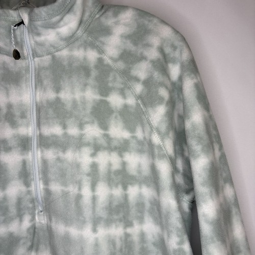 EDDIE BAUER WOMENS 1/4 Zip Fleece Pullover Mint Green & White - photo 5