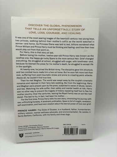 Prince Harry Spare 2023 Paperback Canada Edition - photo 2