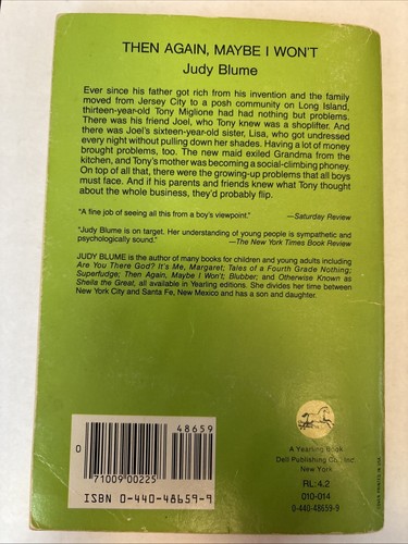 VINTAGE JUDY BLUME “Then Again, Maybe I Won’t”, 1983 Print - photo 2