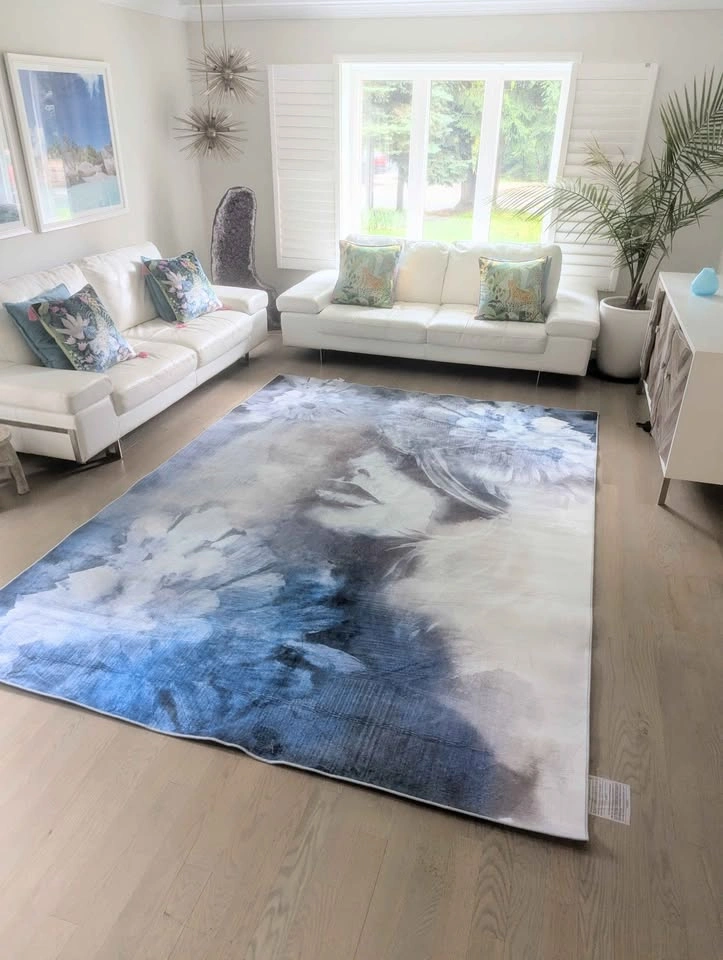 Brand new rug 7ft 7in x 10ft 5in, blue gray off-white - photo 2