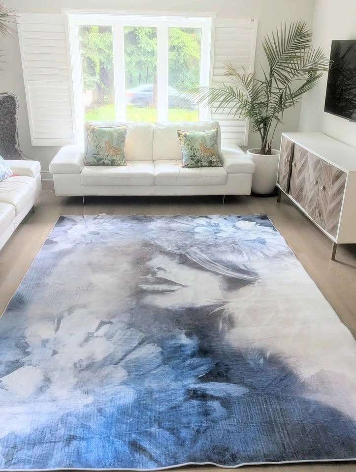 Brand new rug 7ft 7in x 10ft 5in, blue gray off-white - photo 3