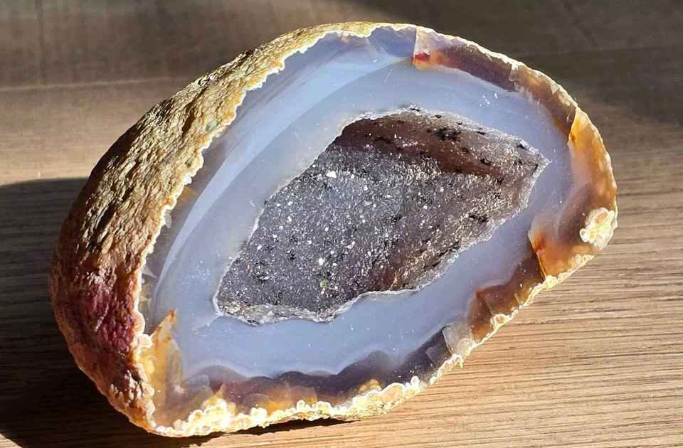 Natural Agate Geode Pair - photo 3