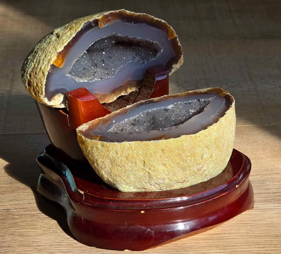 Natural Agate Geode Pair - photo 5