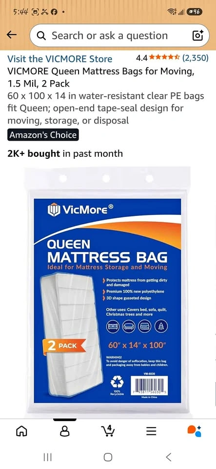 Queen Mattress Bags