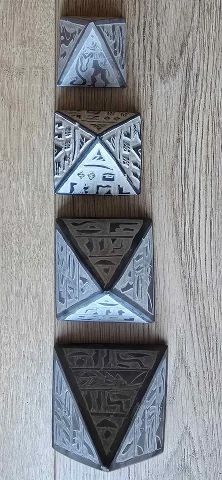 Set of 4 Egyptian Hieroglyphic Pyramids - photo 2