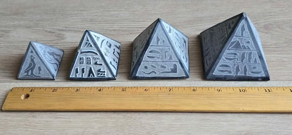 Set of 4 Egyptian Hieroglyphic Pyramids - photo 5