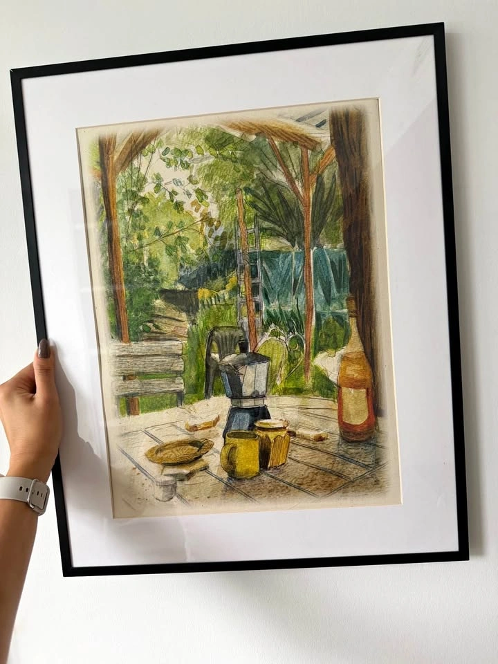 Framed Art Work Print- Coffee