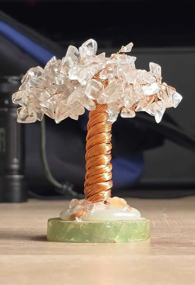 Clear Quartz Crystal Copper Wire Tree - photo 2