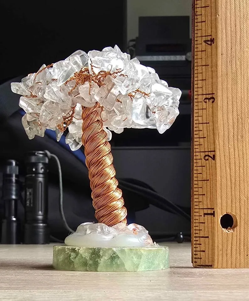 Clear Quartz Crystal Copper Wire Tree - photo 5