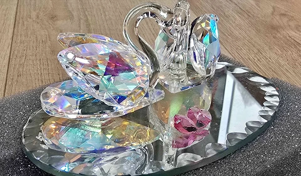 Crystal Galleria Swan Lovers Figurine