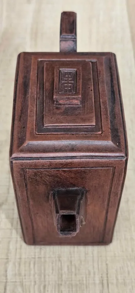 Vintage Chinese Calligraphy Rectangular Teapot - photo 5