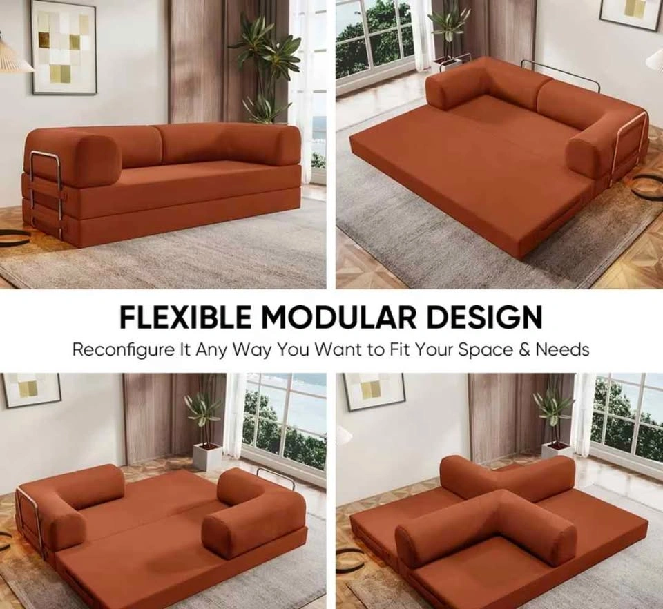 Brand New Boneless 5-in-1 Convertible Modular Sofa Bed - photo 4