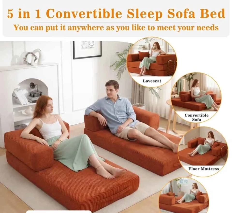 Brand New Boneless 5-in-1 Convertible Modular Sofa Bed - photo 5