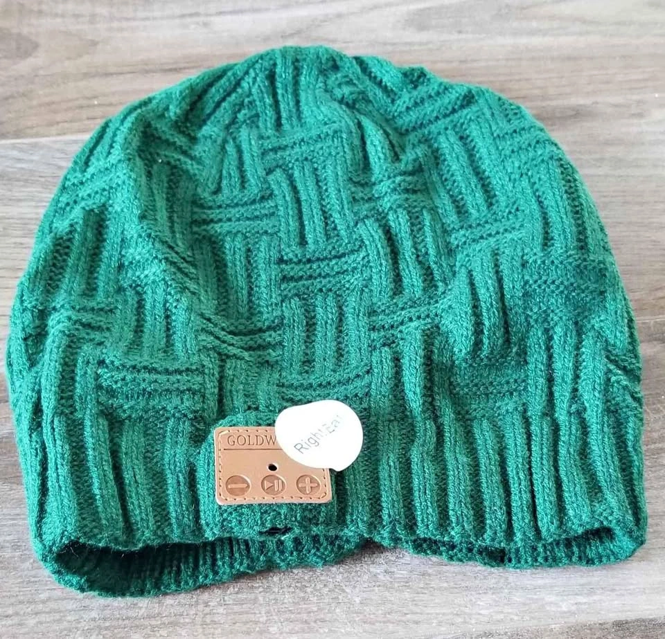 BRAND NEW Green Mitten Hat/ Toque with Speaker & Arm Phone Holde