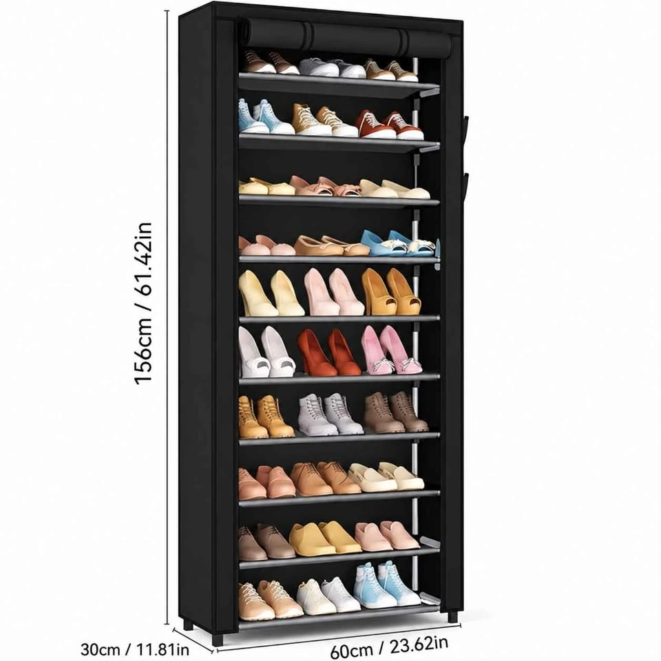 Brand New In Box 9-Tier Portable Shoe Rack with Cover - photo 2