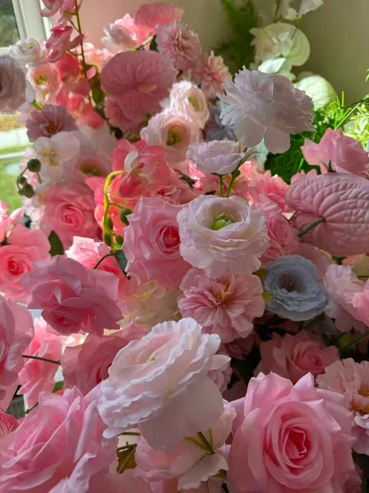 Large Assortment of Pink and White Artificial Floral Event Decor - photo 2
