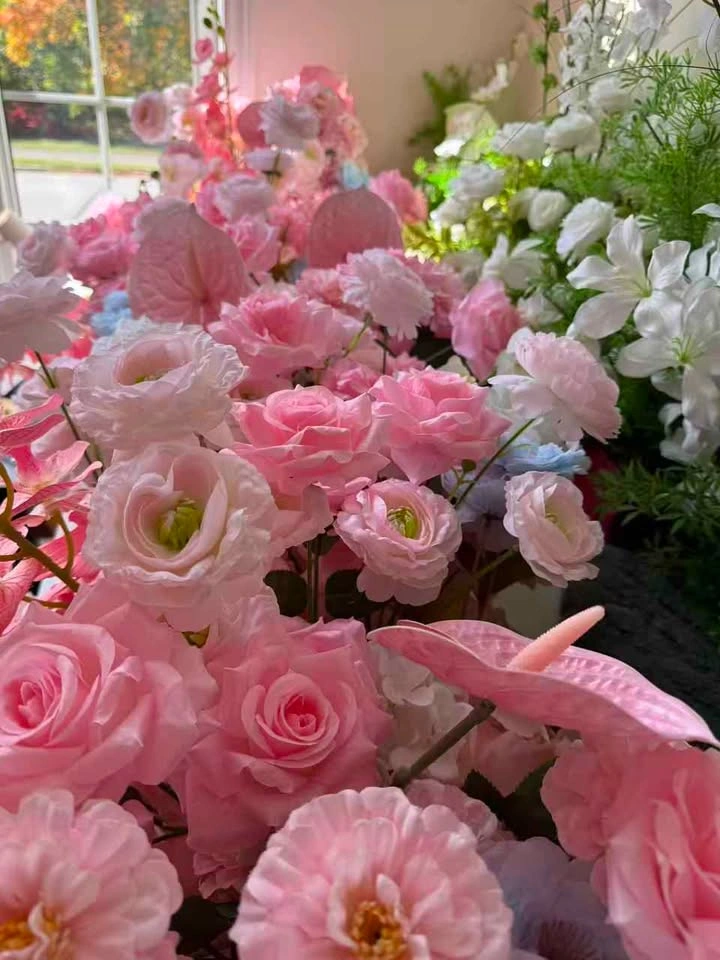 Large Assortment of Pink and White Artificial Floral Event Decor - photo 3