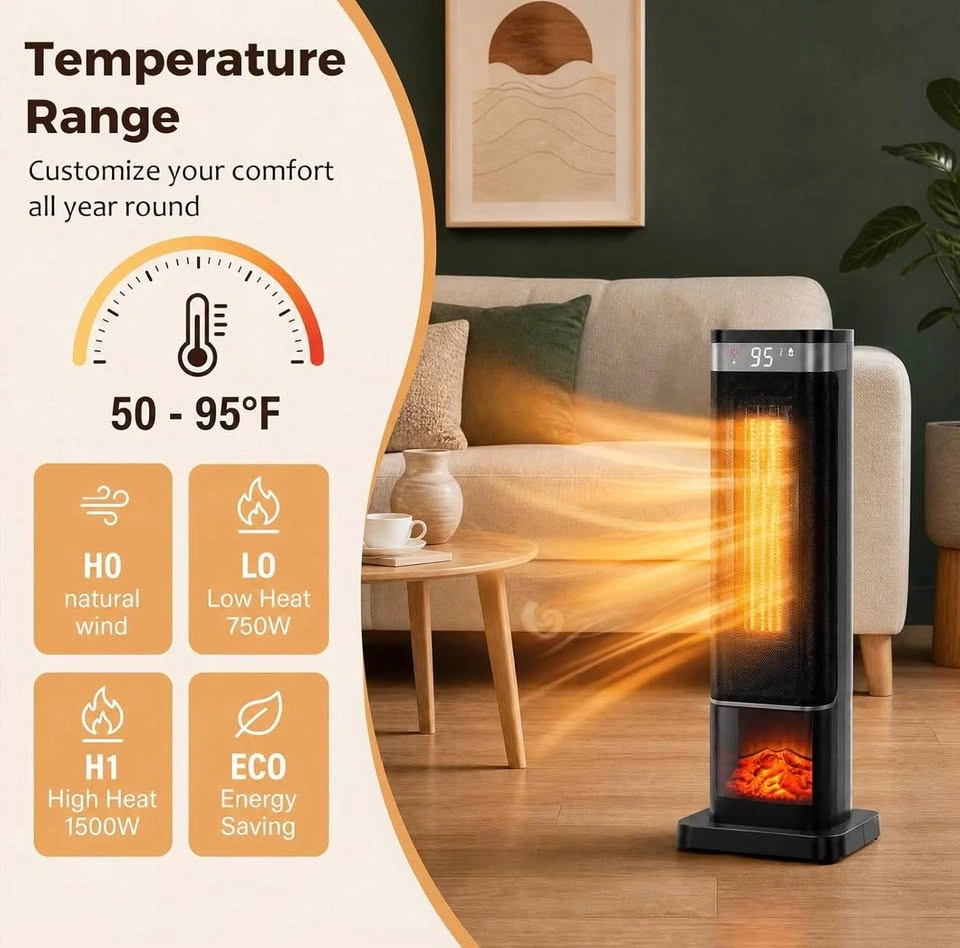 24" Space Heater, 1500W Portable Heaters for Indoor Use - photo 3