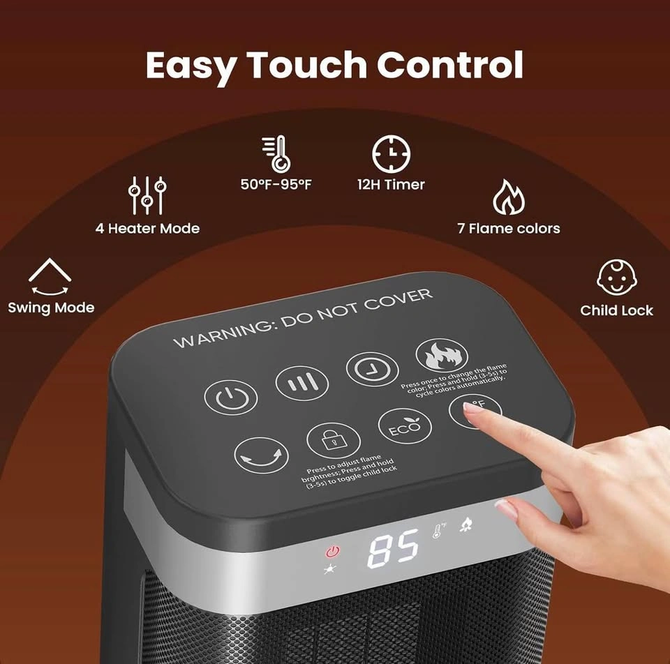 24" Space Heater, 1500W Portable Heaters for Indoor Use - photo 4
