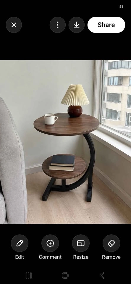 Brand New In Box Modern C-Shaped 2-Tier Side Table - photo 2
