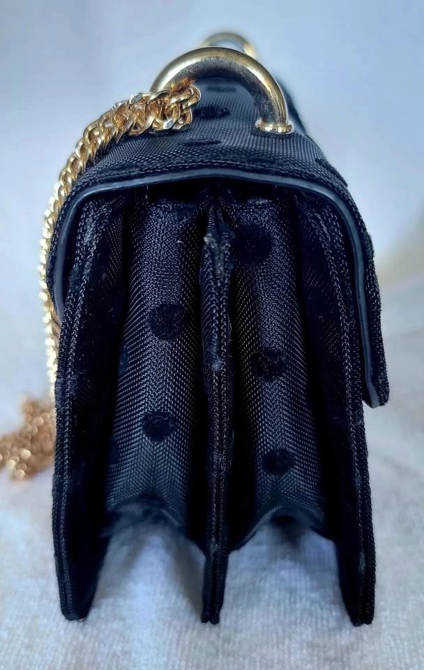 Zara Black Polka Dot Chain Bag – Gold Clasp Crossbody - photo 4