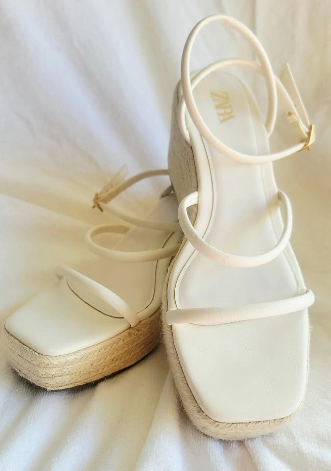 Zara Cream Espadrille Platform Wedge Sandals – Size 39 | Like - photo 4