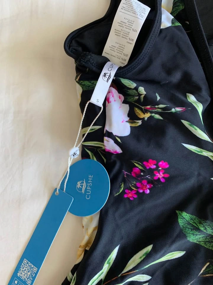 Brand new Cupshe Black Floral Lace-Up One-Piece Swimsuit - photo 3