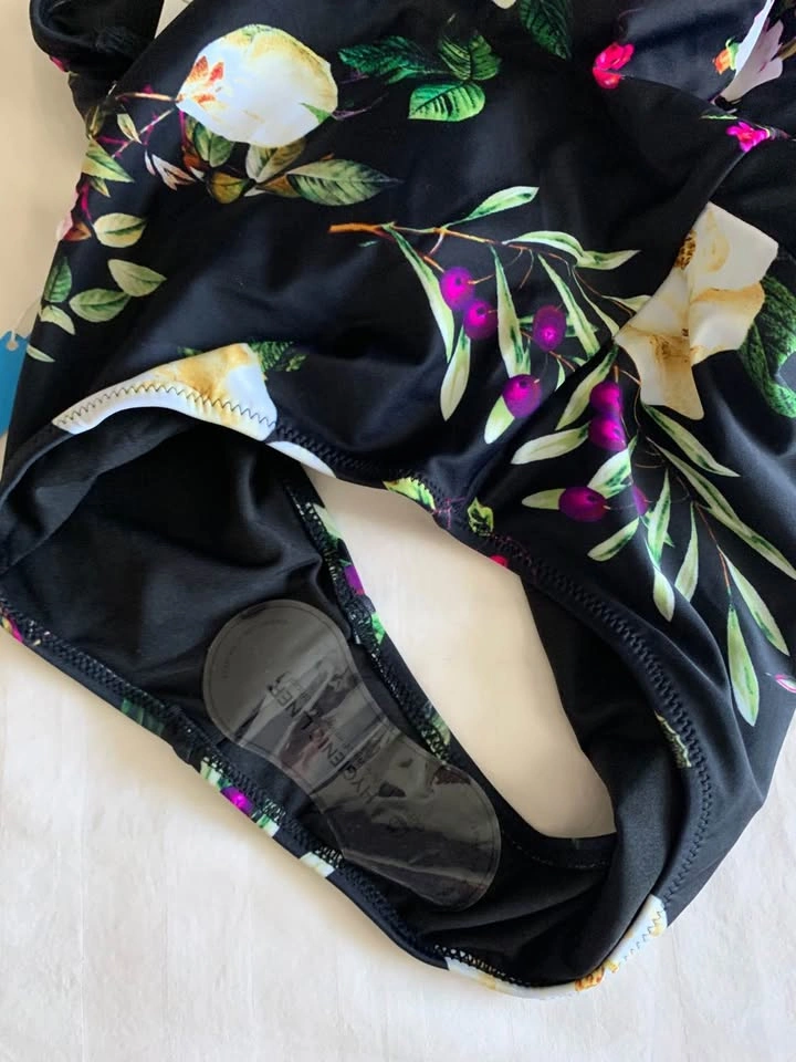 Brand new Cupshe Black Floral Lace-Up One-Piece Swimsuit - photo 5