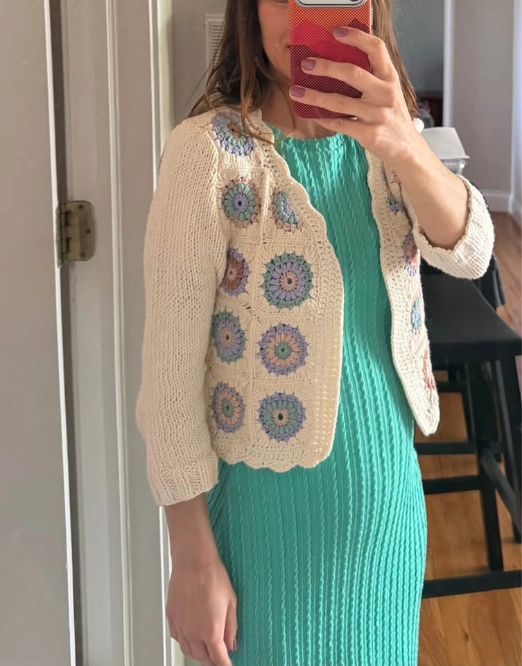 Handmade crochet crop jacket - photo 5