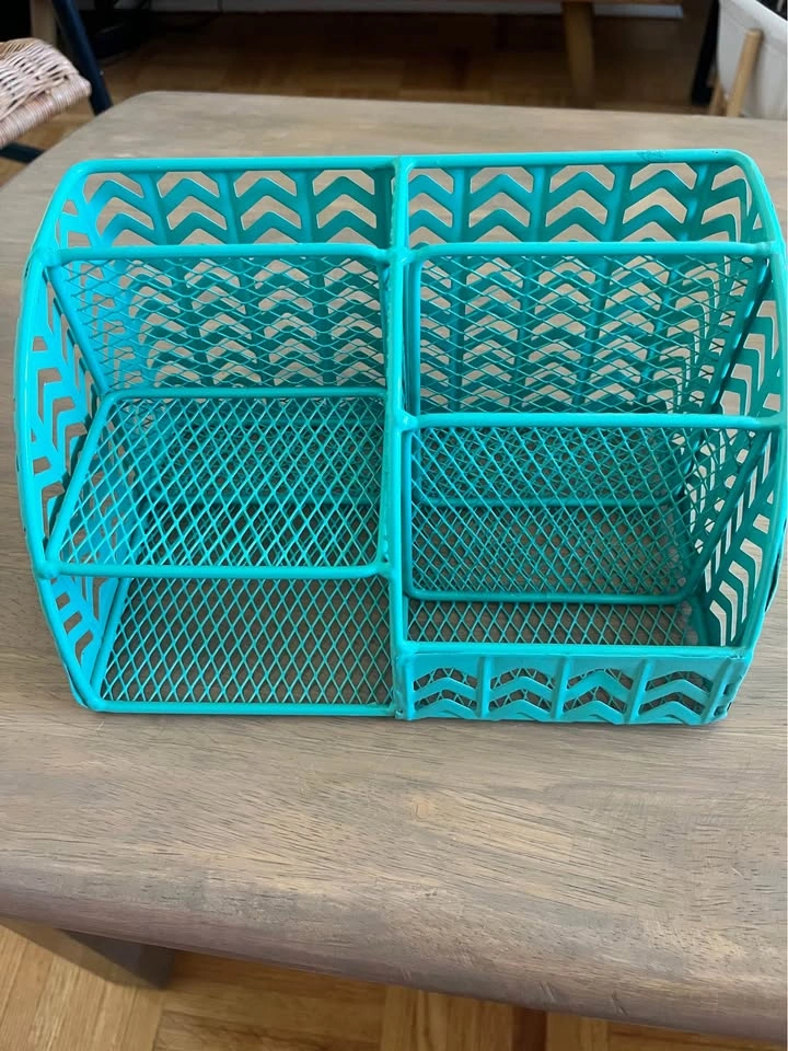 Teal and Gold Metal Mesh Desk Organizers - photo 3