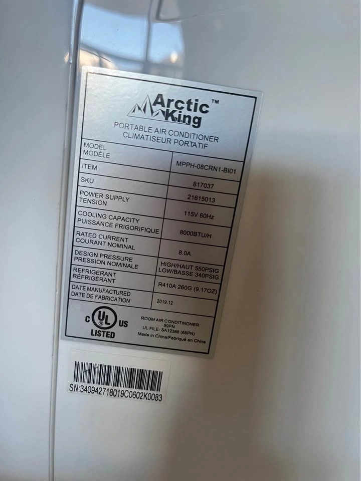 Arctic King MPPH-08CRN1-BI01 Portable Air Conditioner - photo 3