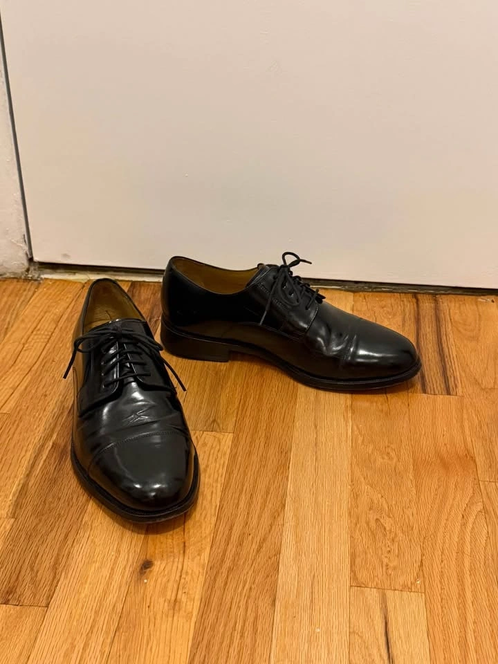 Cole Haan x Nike Air Black Leather Derby Shoes Men’s Size 9 Wide - photo 2