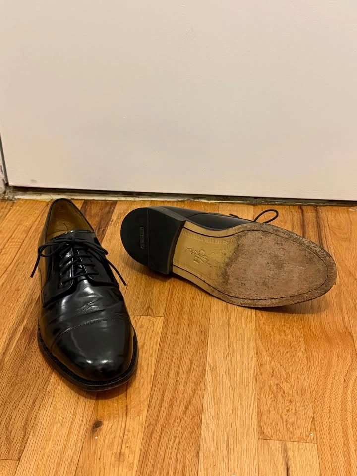Cole Haan x Nike Air Black Leather Derby Shoes Men’s Size 9 Wide - photo 3