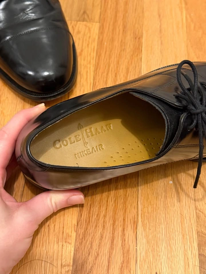 Cole Haan x Nike Air Black Leather Derby Shoes Men’s Size 9 Wide - photo 4