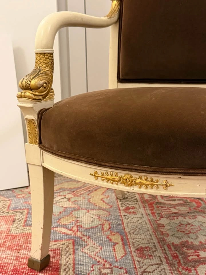Antique Empire style fauteuil armchair - photo 4