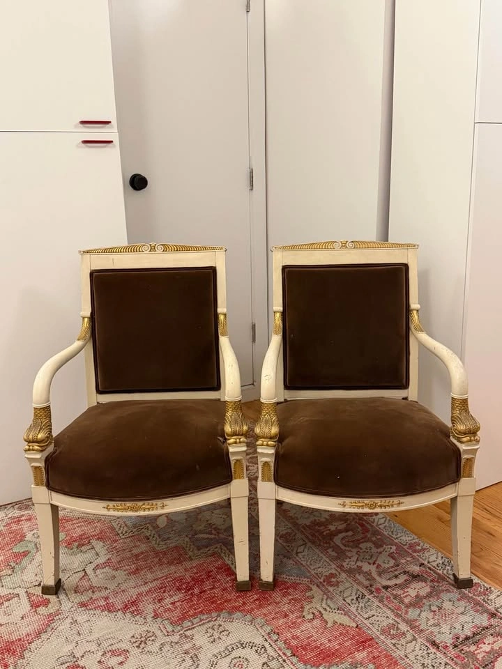 Antique Empire style fauteuil armchair - photo 5