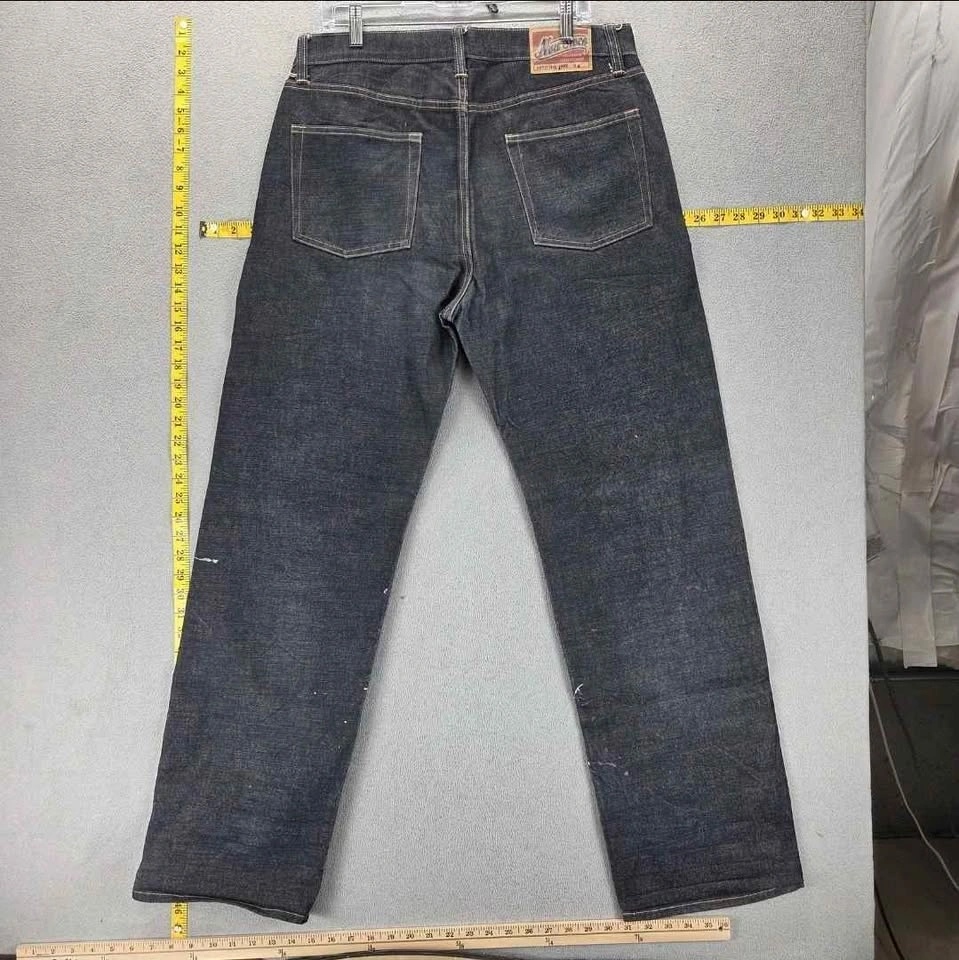 Non Stock Jeans Mens 34x32 Blue Selvedge Raw Denim Paint Splatte - photo 2