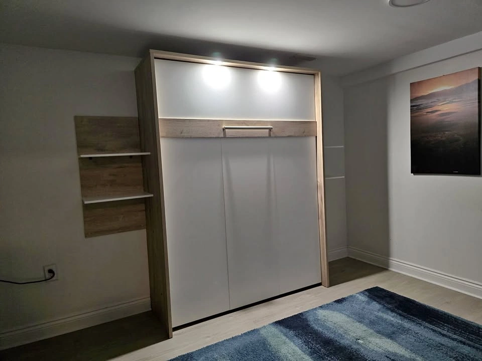Bestar Cielo Queen Murphy Bed + 2 Floating Shelves
