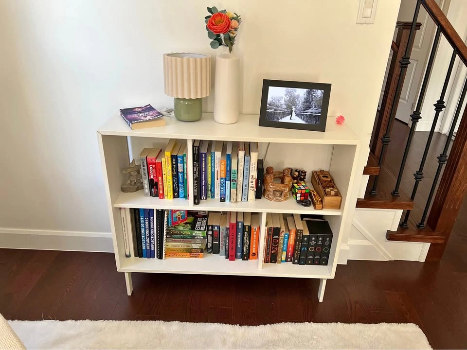 White small bookshelf