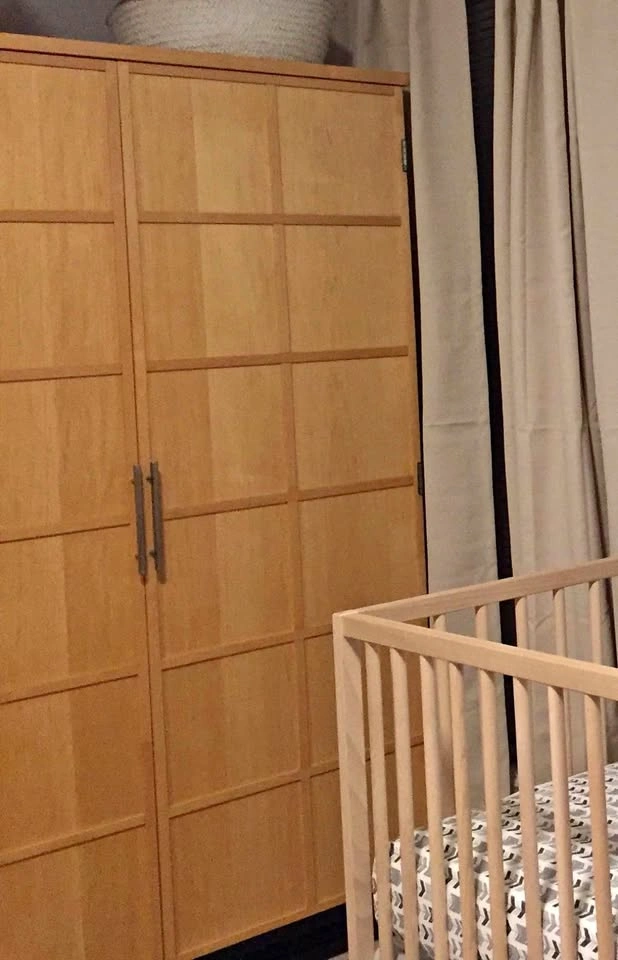 Light Wood Two-Door Wardrobe