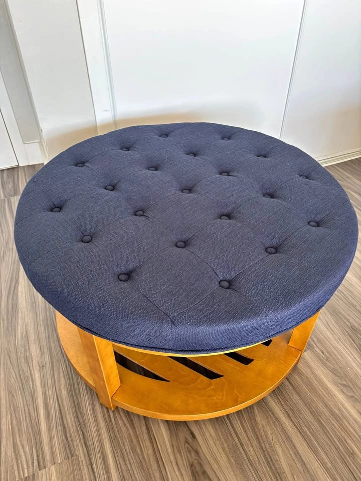 BRAND NEW – Large Navy Blue Tufted Ottoman Coffee Table