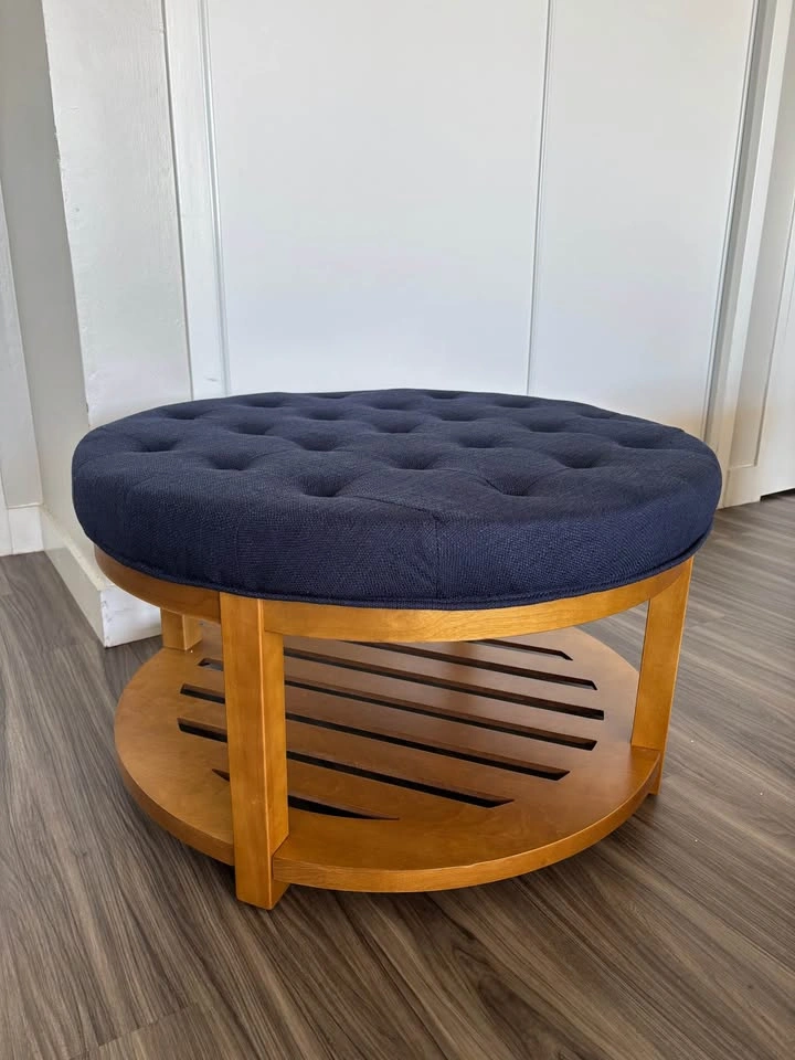 BRAND NEW – Large Navy Blue Tufted Ottoman Coffee Table - photo 2