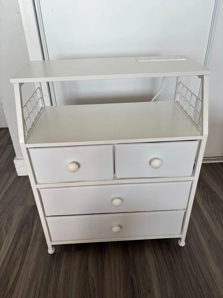 Brand new white nightstand, 4 Drawer, LED Lights - photo 2