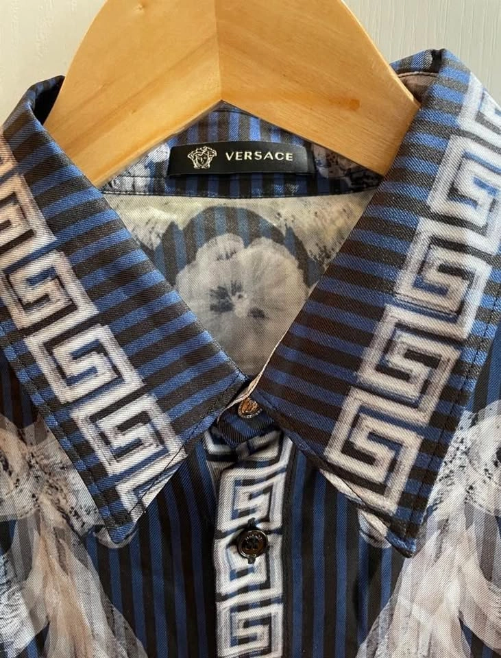 Versace Medusa Greca Print Silk Shirt - photo 2