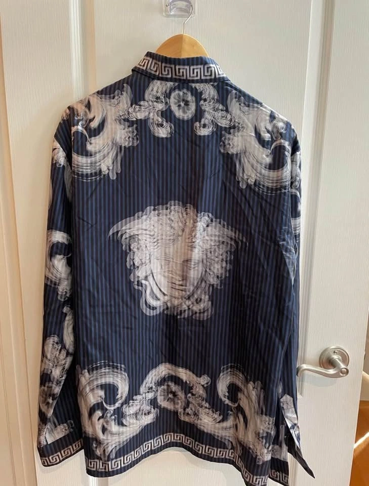 Versace Medusa Greca Print Silk Shirt - photo 3
