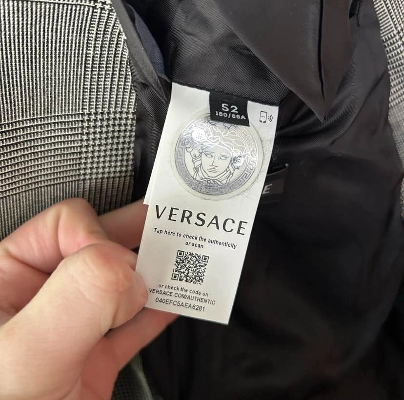 Versace Prince of Wales Check Double-Breasted Blazer Size 52 - photo 2