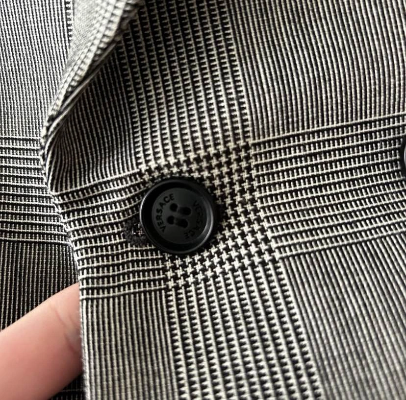 Versace Prince of Wales Check Double-Breasted Blazer Size 52 - photo 5